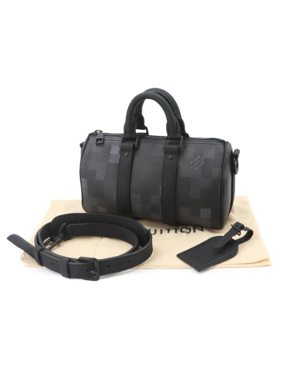 Louis Vuitton Damoflage Black Keepall Bandouliere 25 2-Way Shoulder Bag - Picture 2 of 9